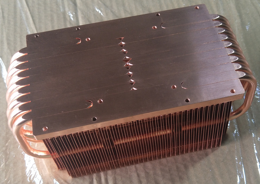 Copper Material Soldering Process Heat Sink with Heat Pipe for 800W -1000W LED Lighting Cooling System